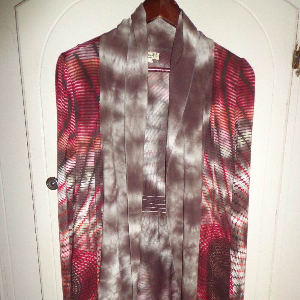 One World Open Waterfall Boho Duster  Cardigan S Multicolored 2-Tone